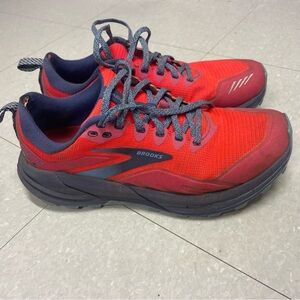 Brooks Scarlet and Charcoal Athletic Sneakers